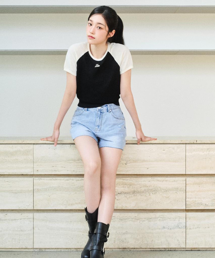 LEE Women'S Raglan Color Block Knit Black