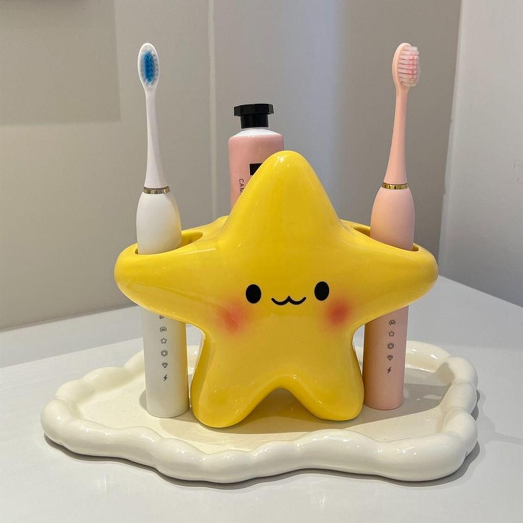 Star Bathroom Toothbrush Holder: Home Storage for Manual & Electric Toothbrushes