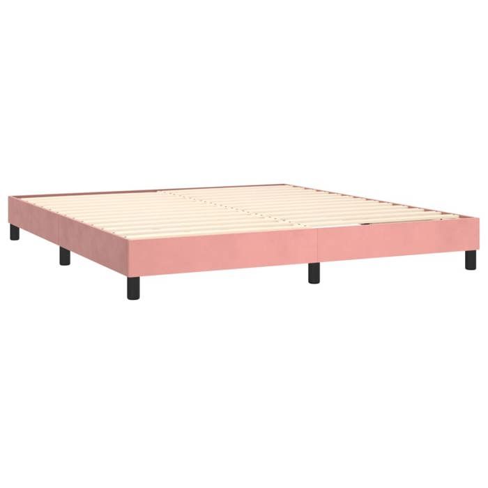 Maison Exclusive - Sommier à lattes de lit avec matelas Rose 160x200 cm Velours
