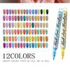 Nail Art Marker Set 12 Pieces Water-Based Quick-Dry Nail Polish Pens Fine Tip Nail Drawing Tools for Detailed Nail Designs and Decorations