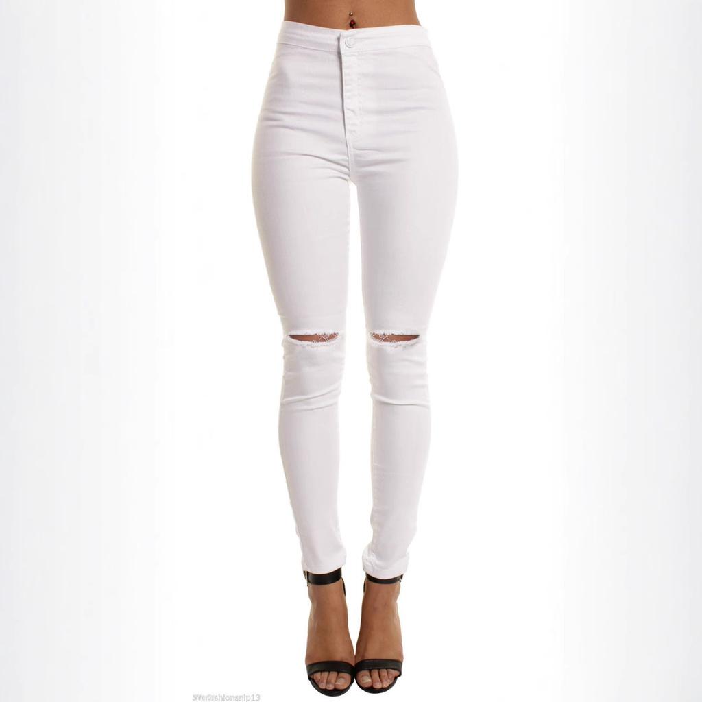 Nuevos Jeans Skinny Elásticos para Mujer 2026, Pantalones Lápiz de Tiro Alto con Rodilla Rota y Corte Levanta Glúteos para un Look Adelgazante