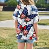 Kids Independence Day Print Round Neck Short Sleeve Casual T-shirt