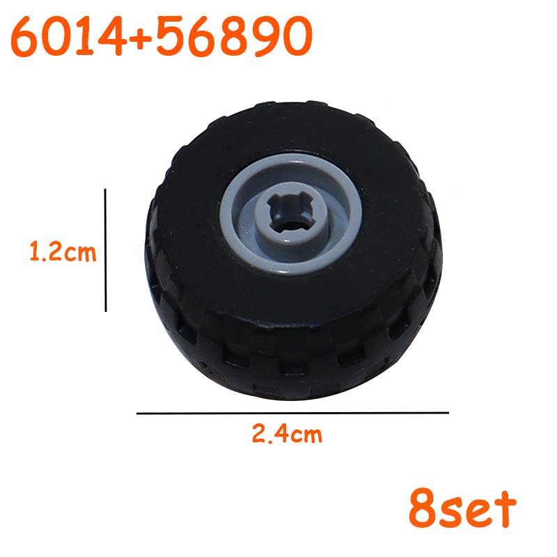 Full-size Tire Wheel Cross Hole Set Car Truck Wheels Hub Technical Bricks MOC Motorcycle Tyre & Rim Construction Building Blocks