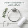 Stainless Steel Hand Towel Ring Wall Mounted Towel Holder Towel Ring  Bathroom Kitchen Washroom