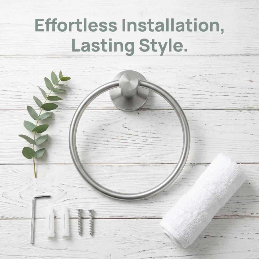Stainless Steel Hand Towel Ring Wall Mounted Towel Holder Towel Ring Bathroom Kitchen Washroom