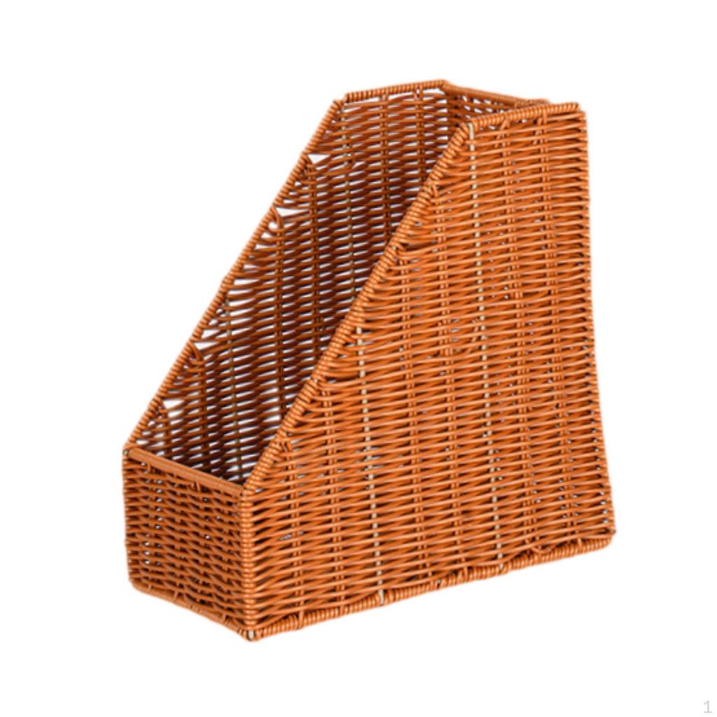 Bookend Desk Bookshelf Display Stand Book Shelf Decorative Woven Magazine Rack Organizer for Office