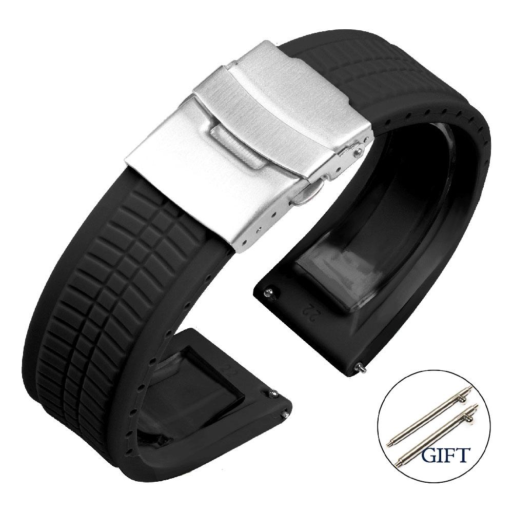 

Силиконовый ремешок для часов Водонепроницаемые ремешки для Rolex Submariner Ремешок 20мм 22мм 24мм Резиновый сменный браслет Аксессуары для часов 20mm чёрный