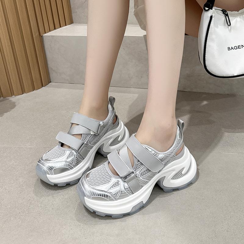 Innenhöhenerhöhung Dad-Schuhe Damen 2025 Sommer neue Sport- und Freizeitschuhe Plateau Mary Janes Laufschuhe um 7 cm erhöht