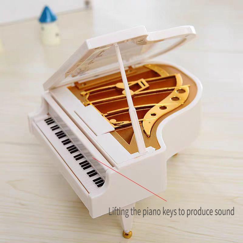 Piano Music Box Clock Music Box Valentine's Day Gift Creative Birthday Gift Home Desktop Cabinet Decoration