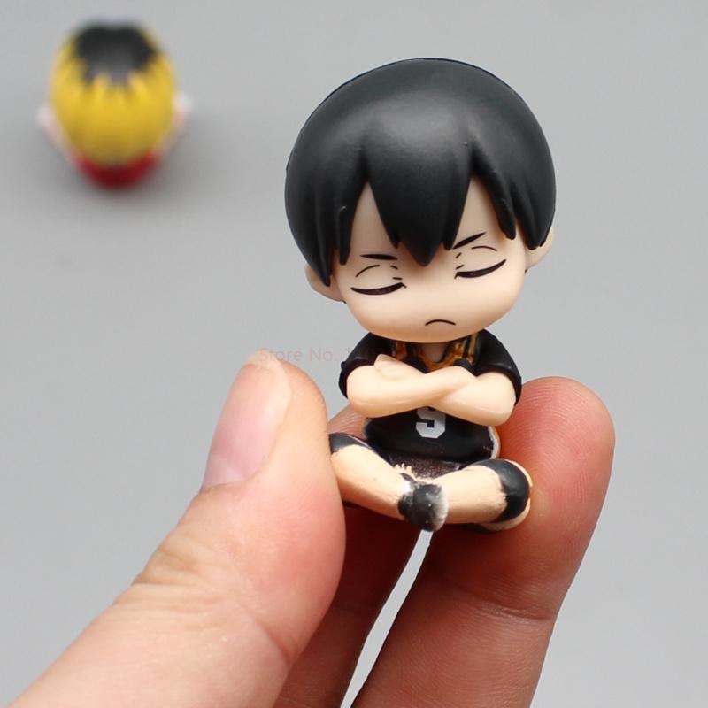 4pcs Haikyuu!! Anime Figure Gk Sleep Q-version Twisted Egg Cute Desktop Decoration Pvc Model Action Doll Statue Toychristmasgift