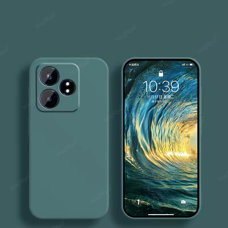 

For Realme GT 6 Case Cover OPPO Realme GT 6 6T Capas New Original Liquid Silicone Shockproof Bumper TPU Soft Fundas Realme GT 6 Realme GT 6