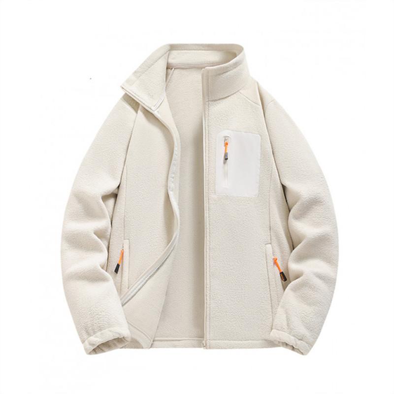 Autumn Outdoor Stand Collar Jackets Men Sports Fleece Casual Jacket Coat