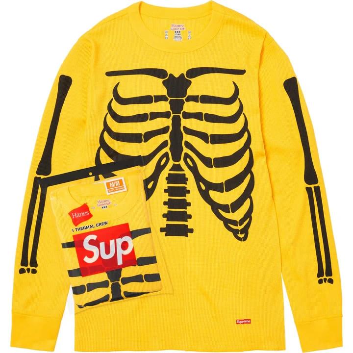 Supreme Hanes Bones Thermal Crew (1 Pack) (25FW) Yellow L
