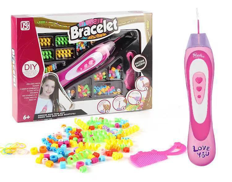 Hair Braider Toy Set for Girls - Role-Play Hairdressing and Braiding Accessories