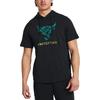 Under Armour Project Rock T-shirt a maniche corte con cappuccio e stampa di lettere American Vintage Uomo Top Nero 1383227-001
