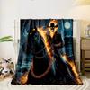 Fiery Skeleton Rider At Night Print Blanket Soft and Cozy Perfect for the Living Room Bed Sofa or a Nap,gift