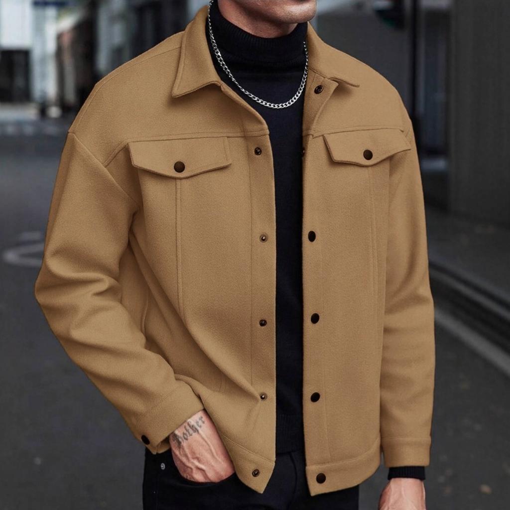 Autumn and Winter, Collar, Woolen Jacket, New Style, Men's Jacket, Casual, Sports, Business Jacket, Men's