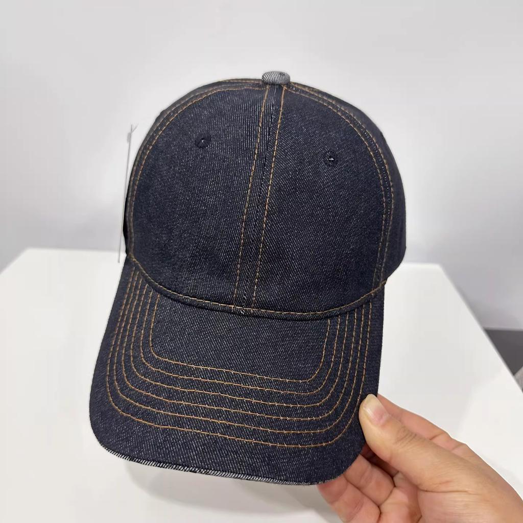 Cross-border Classic Washed Denim Baseball Cap, Plain Duckbill Cap, Vintage Versatile Sun Hat for Men and Women
