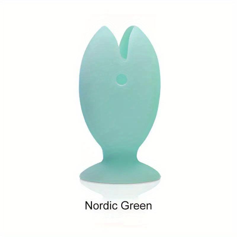 1pc Cute Standing ToothBrush Cover Cap Stand, Portable Travel Toothbrush Head Cover, Cute Fish Shape Silicone Toothbrush Suction Cup Stand