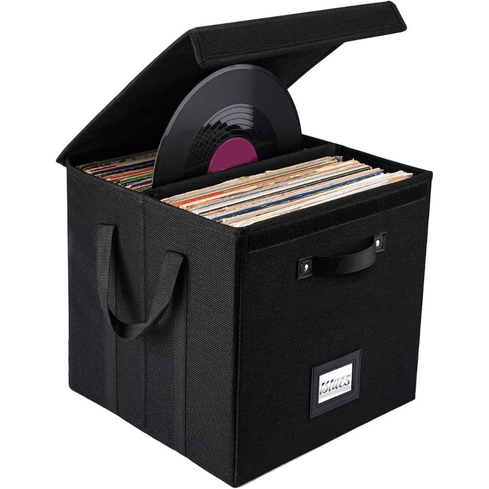 LP Album Organizer Linen Fabric Case Vinyl Record Storage