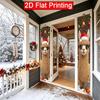 2D Flat, 2pcs 2D Flat Christmas Theme 30.48X179.83 cm Polyester Door Couplet with Christmas Alpaca Design, Suitable for Outdoor and Yard Use During Ch