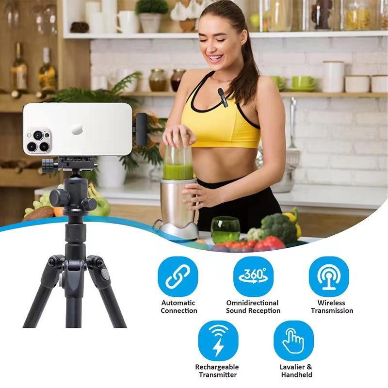 Microfon lavalieră wireless K1/K9/K6 cu Plug-and-Play și reducere a zgomotului pentru streaming live
