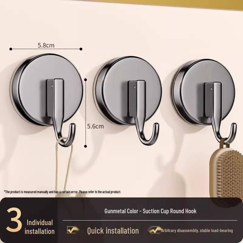Vacuum Adhesive Suction Hooks - No-Drill, Strong Hold for Kitchen, Bathroom & Toilet Walls