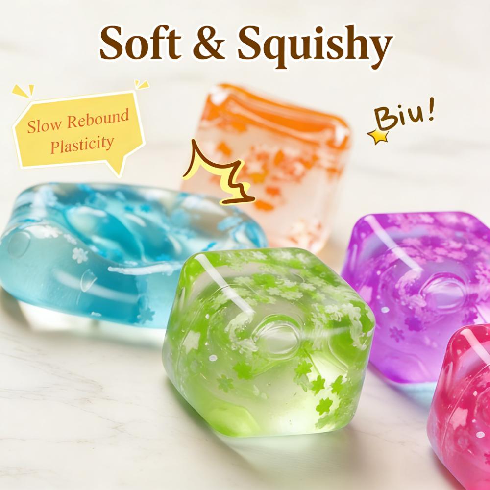 1 Random Color, Unisex Sensory Toy, Stress-relief Toy, Ice Cube-shaped Soft Rubber Toy, Squeeze Toy