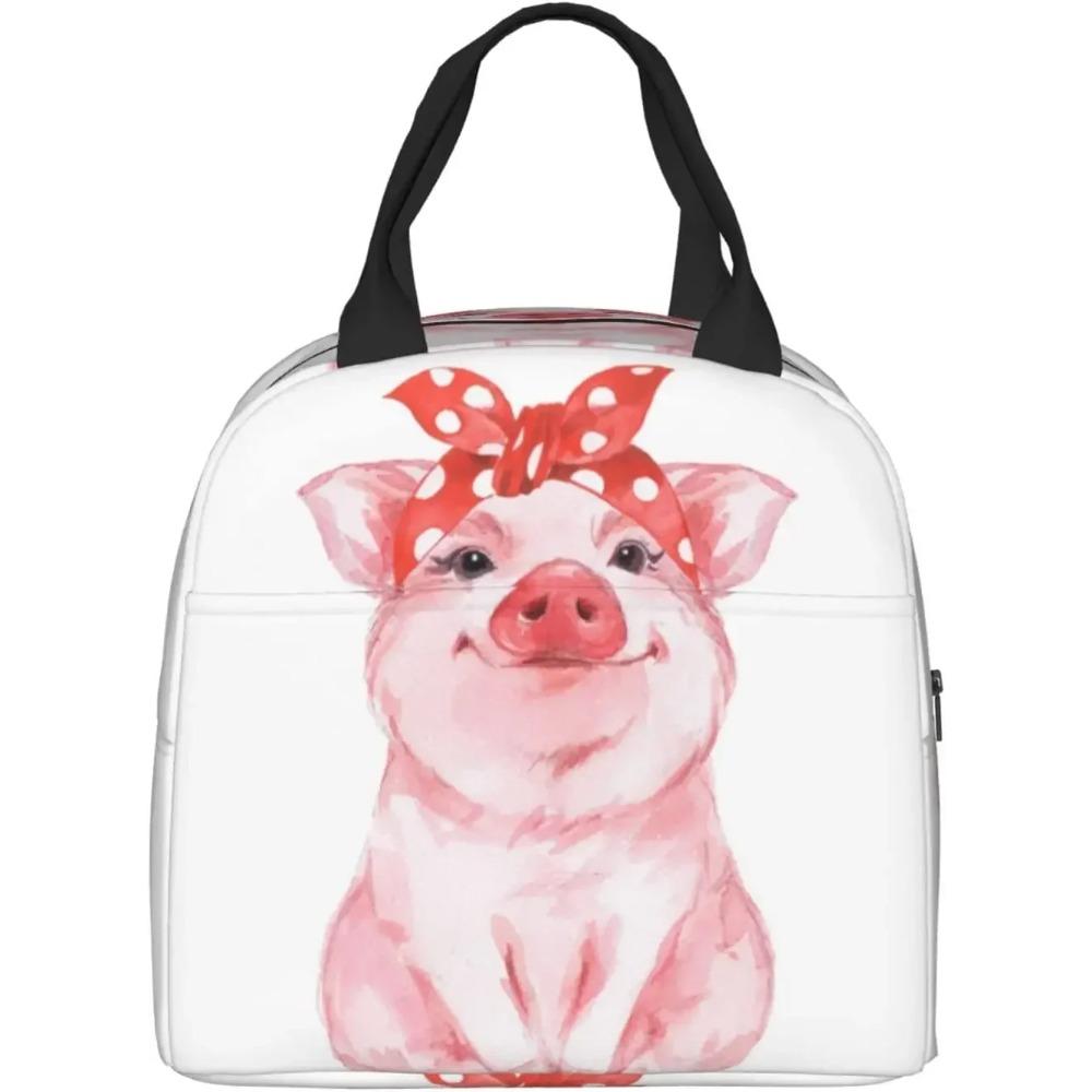 Cute Pink Pig Lunch Box Insulated Meal Bag Lunch Bag Reusable Snack Bag Food Container For Boys Girls Men Women School Work