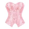 Women's Sexy Vintage Color Underwire Push-up Bustier Shapewear with Zipper and Boning
