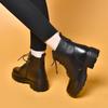 Round head Martin boots women's lace-up short boots basic first-layer cowhide women's cotton boots leather boots