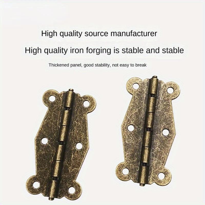 20 szt. Mini zawiasów do drzwi w stylu vintage w kolorze złotym, srebrnym i brązowym, zawiasy do dekoracji szafek, szuflad i szkatułek na biżuterię