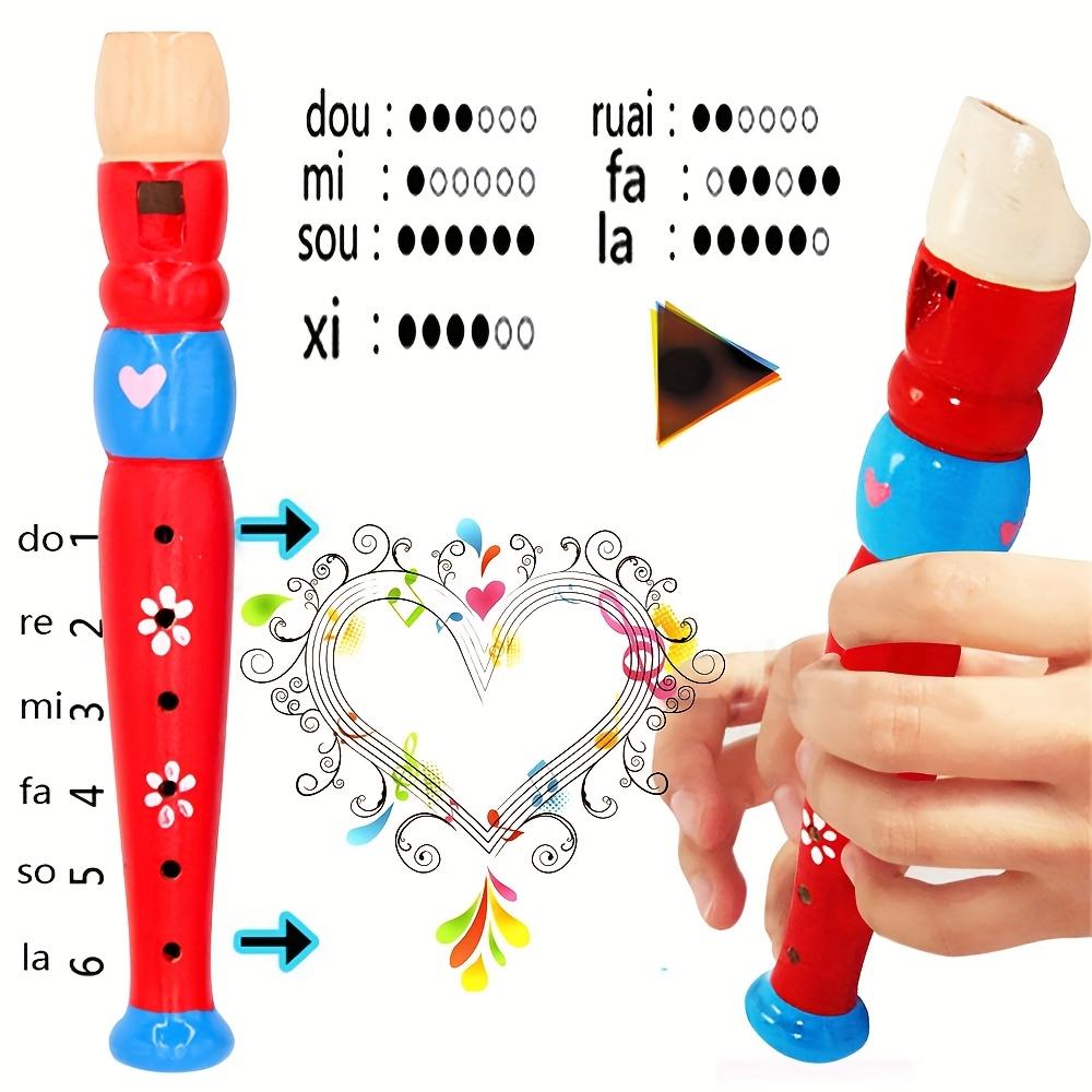 1pc Wooden Flute 6-Hole Colorful Cartoon Clarinet Piccolo Trumpet Toys Musical Instrument Birthday Gift Party Decor JXB