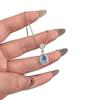 French light luxury full diamond blue tears necklace female sweet water drop neck chain autumn and winter new fashion personalized collarbone chain