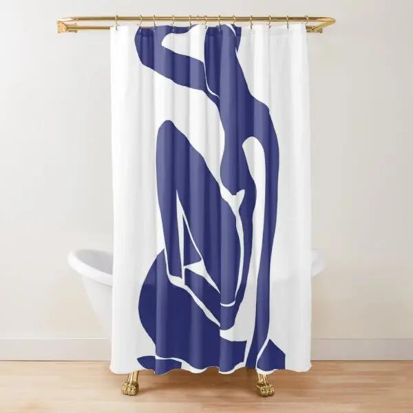 Abstract Matisse Flower Art Shower Curtain Modern Geometric Simple Aesthetic Pastel Boho Trendy Bathroom Curtain Decor with Hook