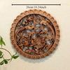 1pc Chinese Woodcarving Ornaments Solid Wood Carving Crafts Living Room Wall Decoration Home Accessories Wall Decorations