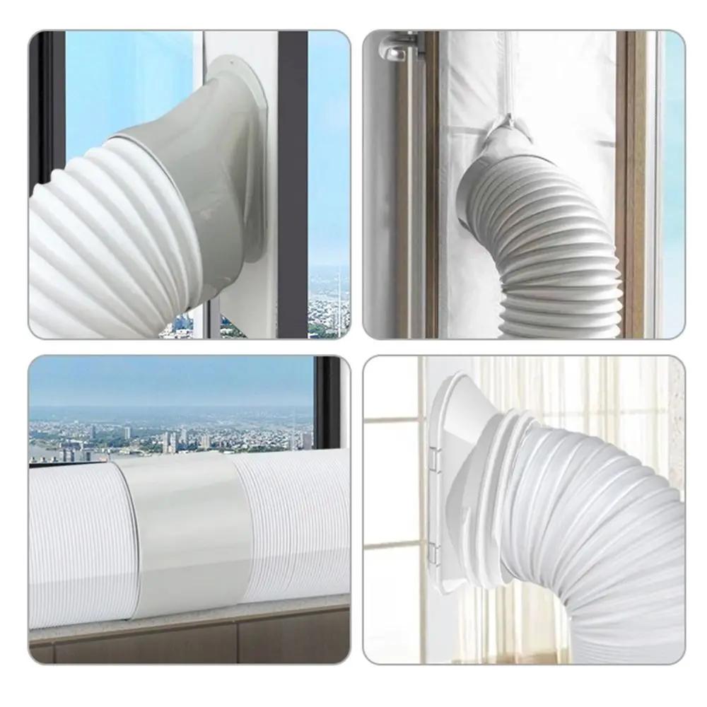 ABS Air Conditioner Exhaust Hose Connector Replacement Round/Square Shaped Exhaust Pipe Interface Exhaust Duct Hose Adapter