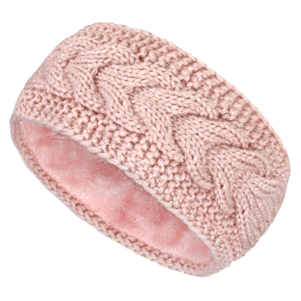 European & American Winter Plush Knit Sports Headband: Lined for Cold Protection Hair Accessory