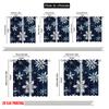 2pcs 2D flat printing Christmas Scene Curtain Blue Snowflakes Versatile Durable Polyester Without Electricity Versatile for