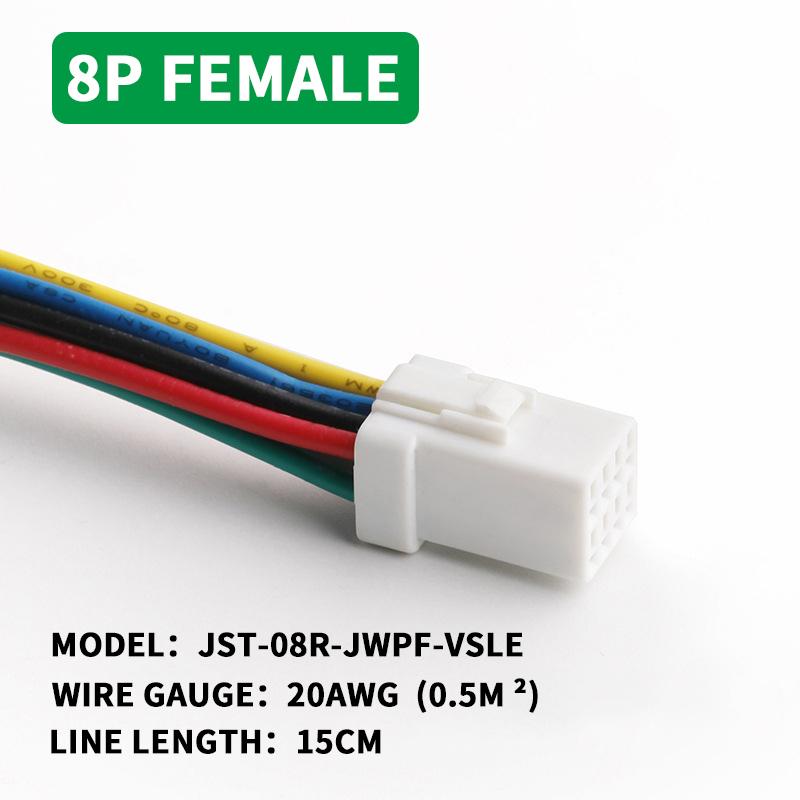 5/20/100sets Waterproof Jst Connector 2p/3p/4p/6p/8p Connector Plug Socket With 20awg/0.5m ² Wire Harness 02t/02r/03t/03r