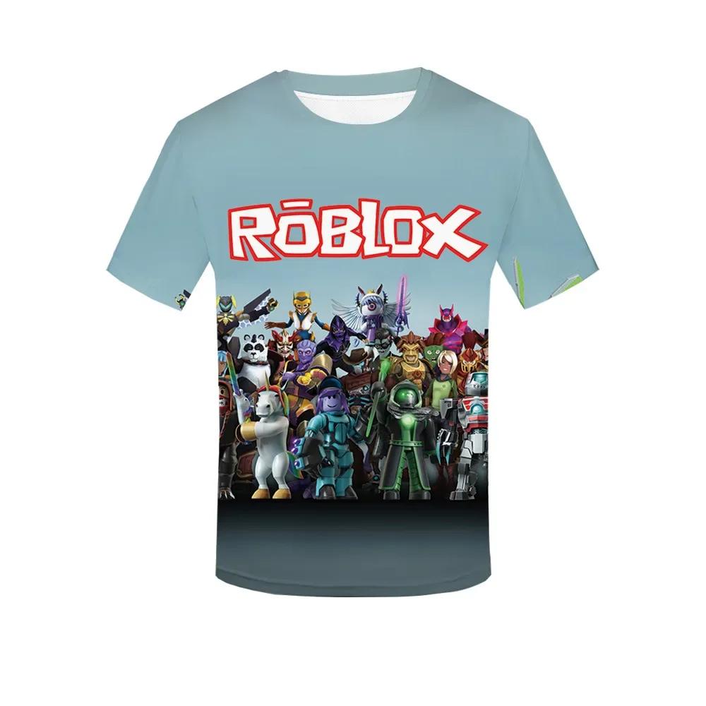 Roblox Game kids T-shirt cosplay costumes Child Cartoon Short sleeve top 3D Print Casual Street Clothes