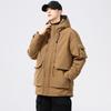 Men's Retro Mid-length Down Parka with Pockets - Trendy, Loose Fit, Plus Size