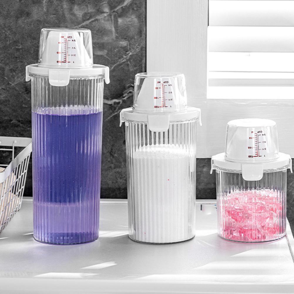Laundry Detergent Storage Container Plastic Jar Large Capacity with Lid