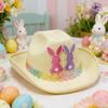 Easter Cowboy Hat Kids Non-Woven Bunny Ear Cowboy Party Favors Cowgirl Hat Kids Costume for Party Carnival Celebration Birthday