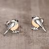 New animal earrings, cute bird painting oil design earrings, simple and versatile niche earrings