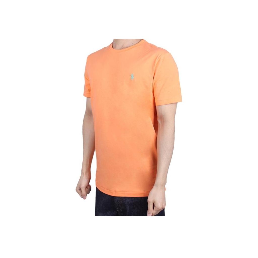 Polo Ralph Lauren Solid Color Crew Neck Logo Fitted Short Sleeve T-Shirt Men Tops Orange 710671438-345