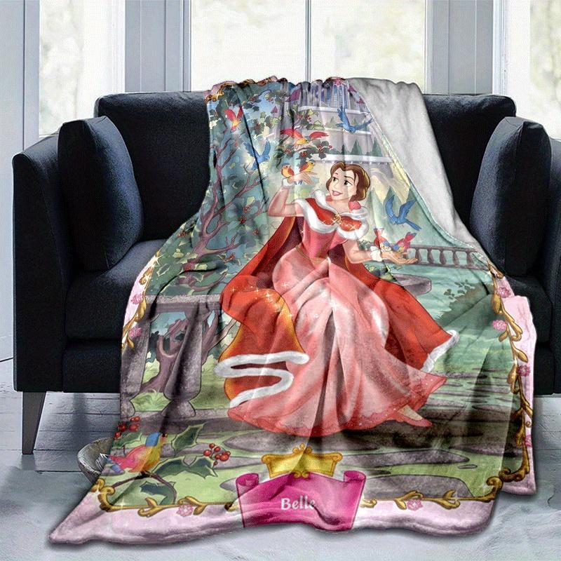 1pc Princess Printing Blanket - Soft, All-Season Throw for Office Blanket,Personalized Gift with Adorable Cartoon Design
