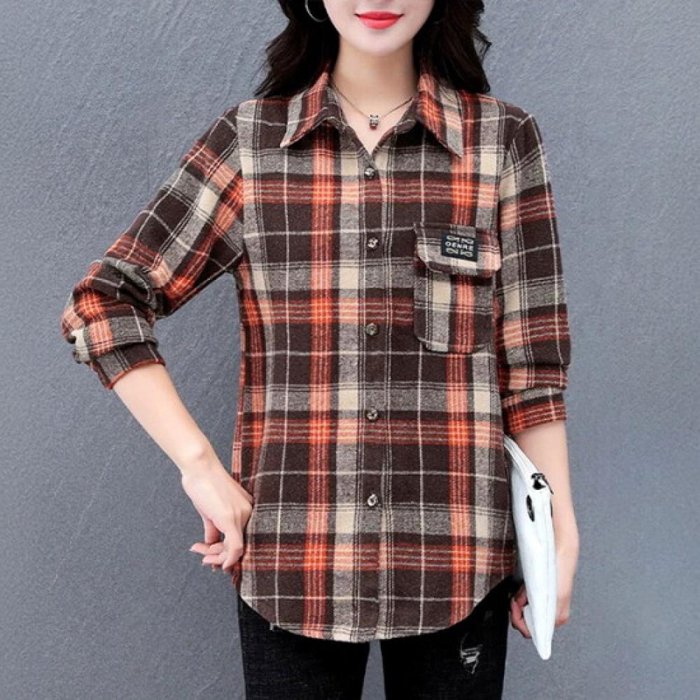 Helly Kongddang Lined Fur Check Shirt Jacket 2 Types