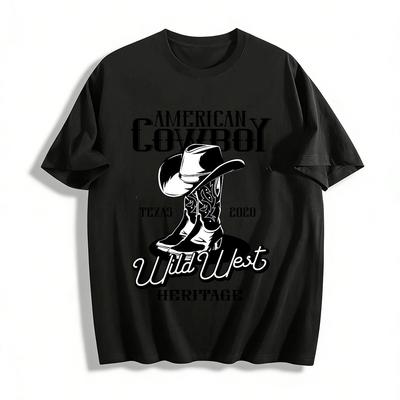 American Cowboy Wild West Heritage Texas 2020 Graphic Tee Pure Cotton T-shirt