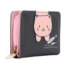 Female Korean Version Small PU Leather Coin Purse Student Cute Animal Change Bag Zipper Foldable